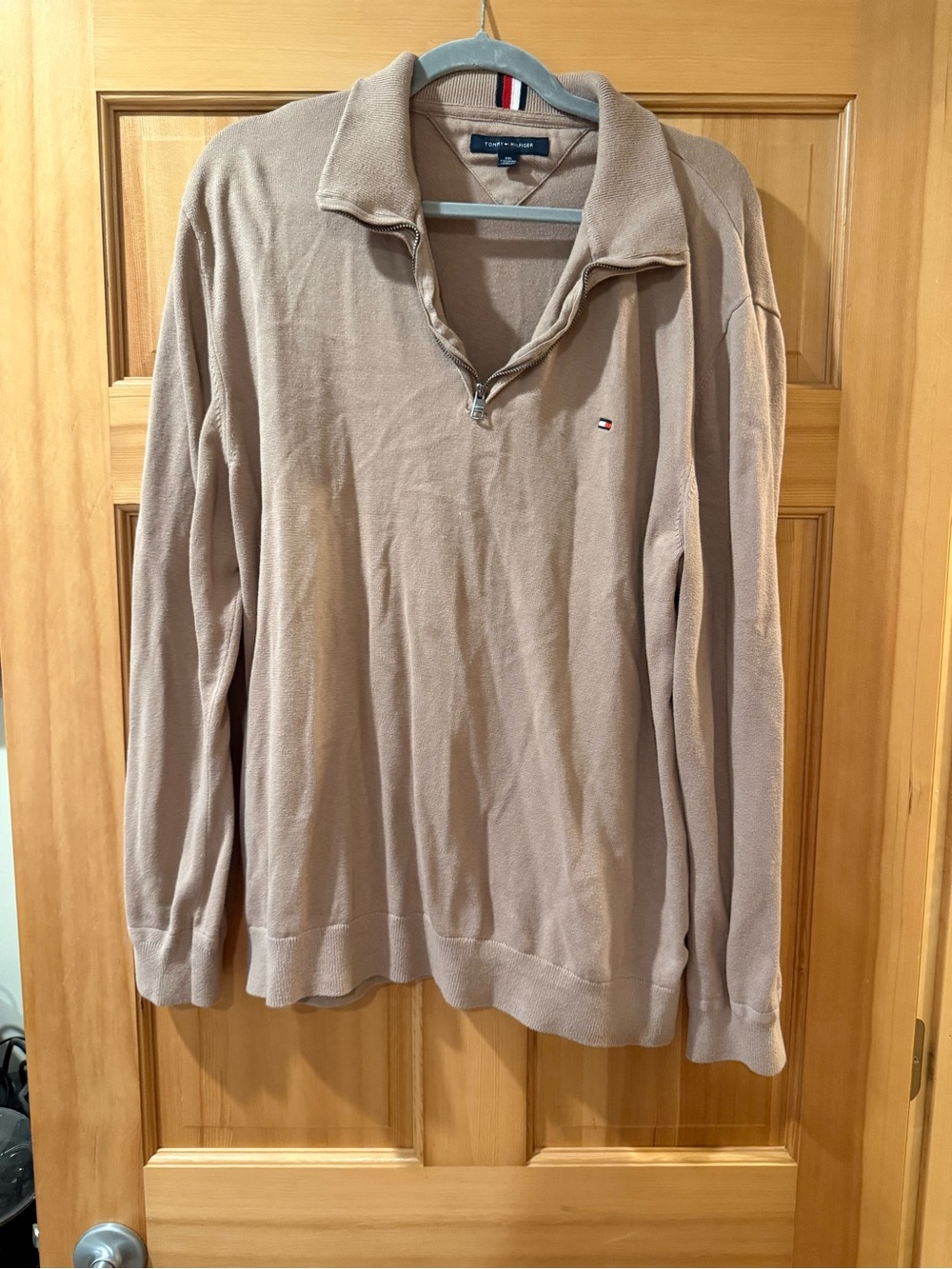 Tommy Hilfiger Men's Half-Zip Sweater in Beige